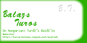 balazs turos business card
